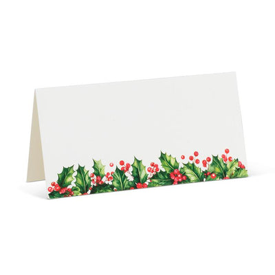 Holly Border Folded Placecards | Putti Fine Furnishings Christmas