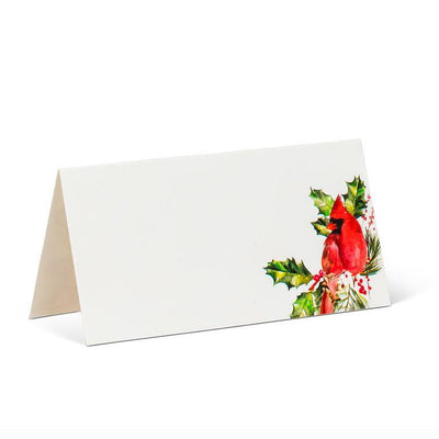 Holly & Cardinal Fold Placecard