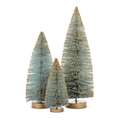 Lg Brush Tree with Glitter-Blue | Putti Christmas Decorations