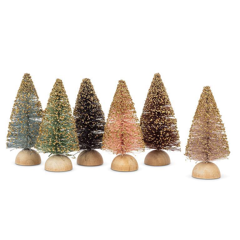 Mini Brush Trees with Glitter | Putti Christmas Decorations