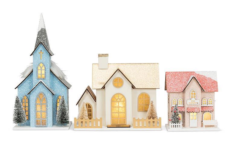 Medium Glitter House with LED Lights