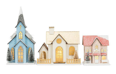 Medium Glitter House with LED Lights