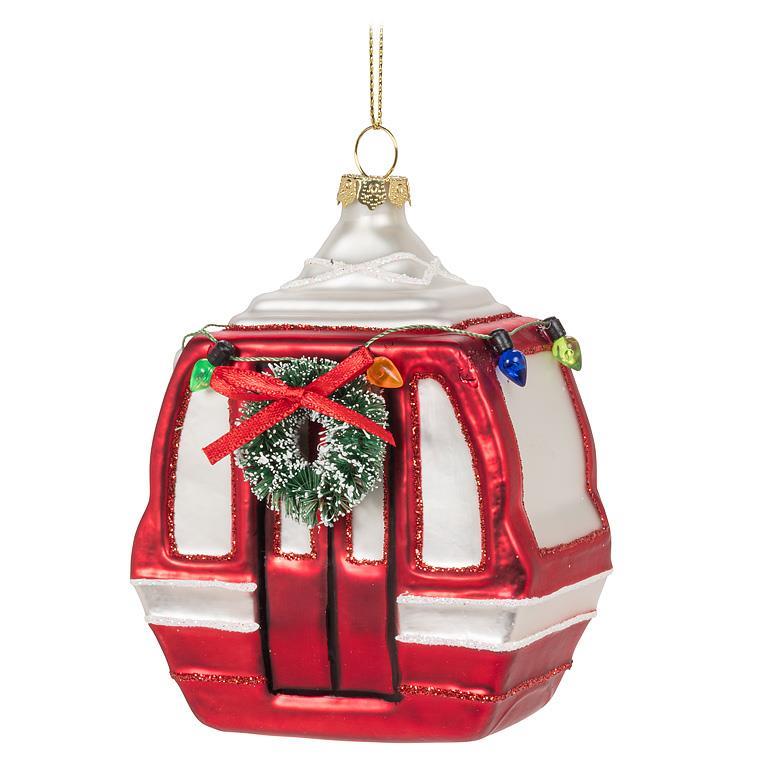 Gondola with Wreath Glass Ornament | Putti Christmas Decorations