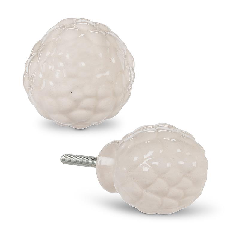 Embossed Acorn Ceramic Knob