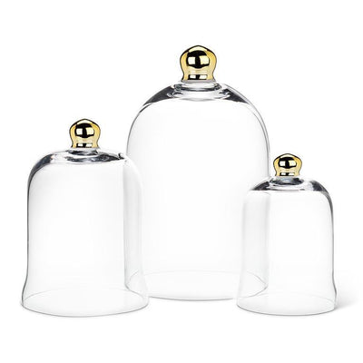 Bell Shaped Cloche with Gold - Small | Putti Fine Furnishings Canada