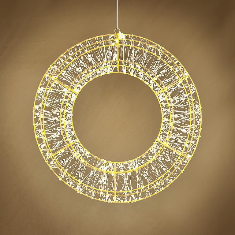 Micro LED Gold Wreath - Medium