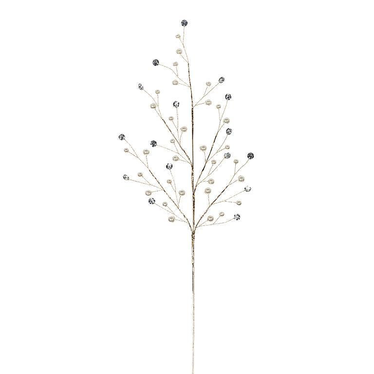 Large Pearl & Crystal Gem Pick