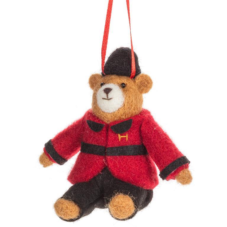 Bear in Uniform Felt Ornament | Putti Christmas Decorations