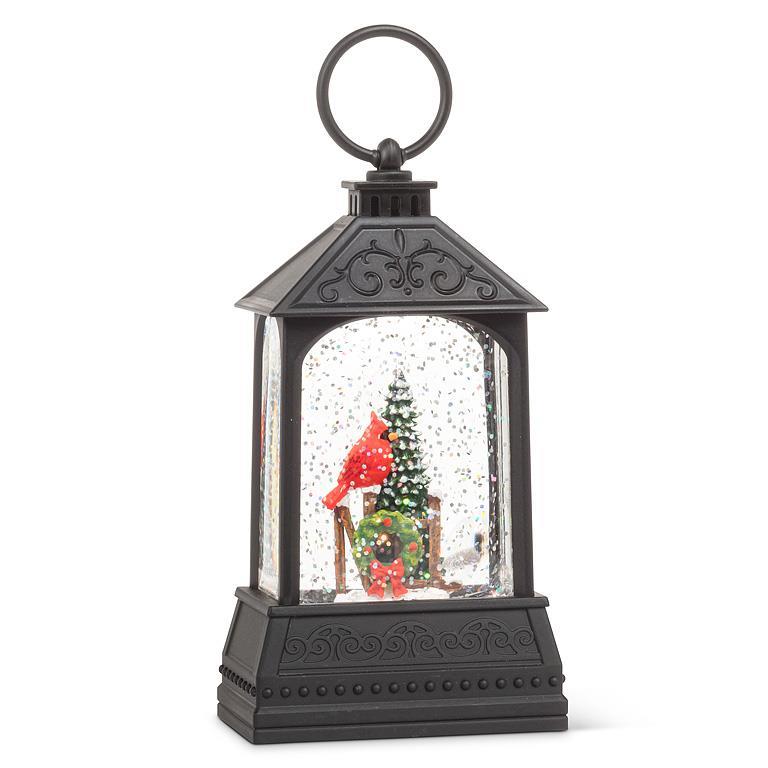 Small Cardinal in Glitter LED Lantern  | Putti Christmas