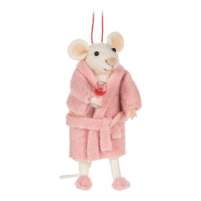 Bathrobe and Slippers Mouse Ornament | Putti Christmas Decorations