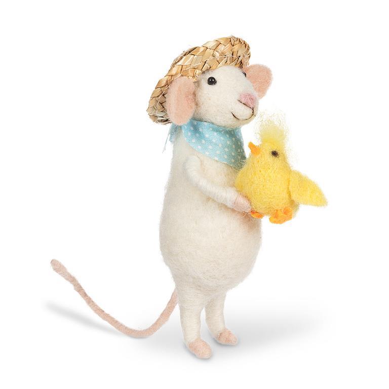 Straw Hat Mouse with Chick | Putti Easter Celebrations