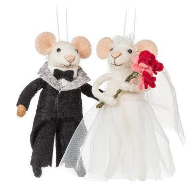 Bride and Groom Mouse Ornaments   | Putti