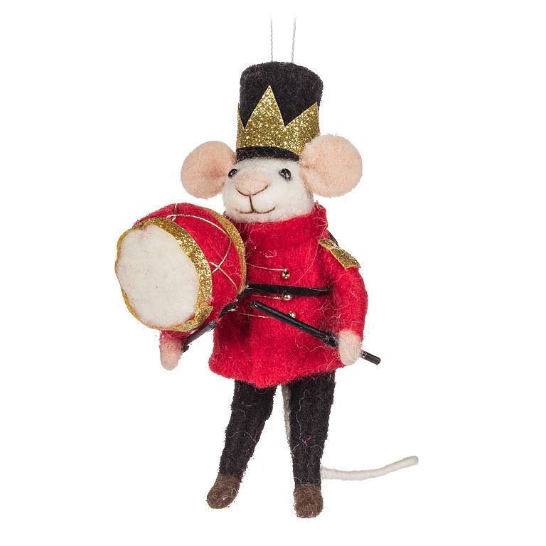 Marching Band Mouse Felt Ornament | Putti Christmas Decorations