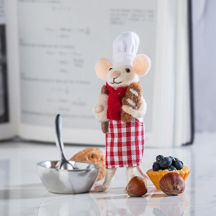 Pastry Chef Mouse Ornament  | Putti Christmas