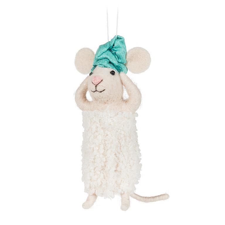 Spa Mouse with Turban & Towel Ornament  | Putti