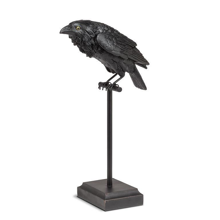 Large Crow on Perch | Putti Halloween Decoration