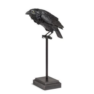 Large Crow on Perch | Putti Halloween Decoration