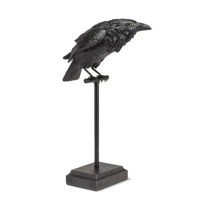 Large Crow on Perch | Putti Halloween Decoration