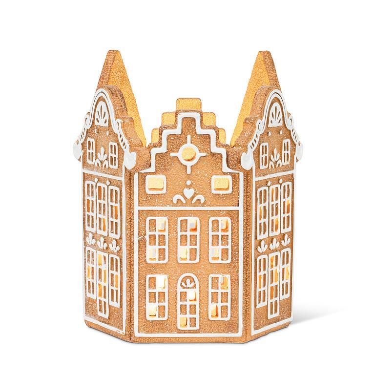 Gingerbread House Pillar Holder | Putti Christmas Decorations