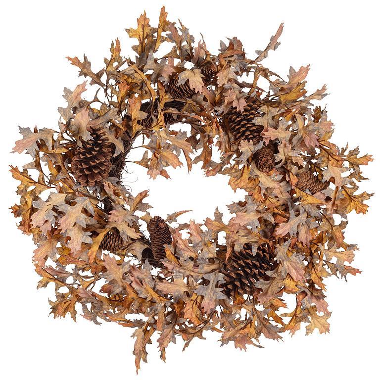 Large Oak Leaf & Pinecone Wreath | Putti Autumn Decor