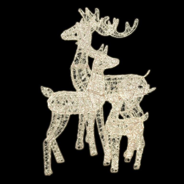 Gold Micro Light LED Reindeer - 600 Lights Medium
