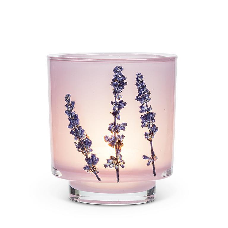 Frosted Votive with Pressed Flowers | Putti Fine Furnishings Canada