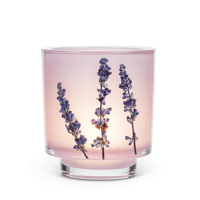 Frosted Votive with Pressed Flowers | Putti Fine Furnishings Canada