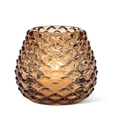 Medium Pinecone Tealight Amber | Putti Christmas Decor