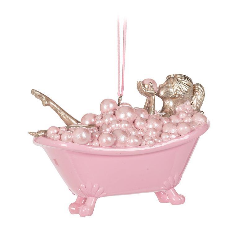 Lady in Bathtub Ornament | Putti Christmas Decorations