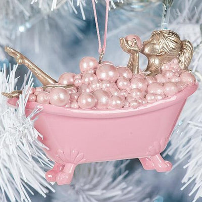 Lady in Bathtub Ornament | Putti Christmas Decorations