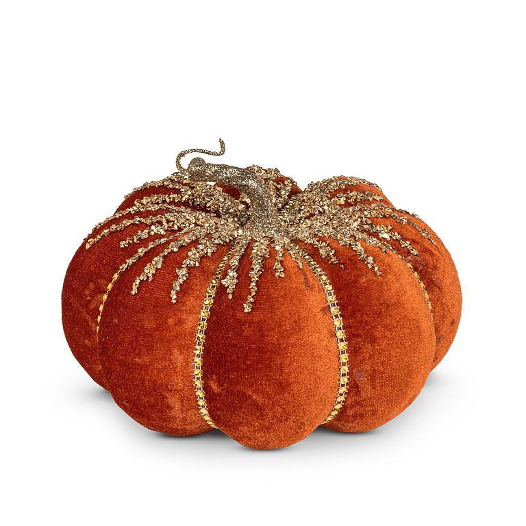 Medium Dark Orange Pumpkin with Glitter
