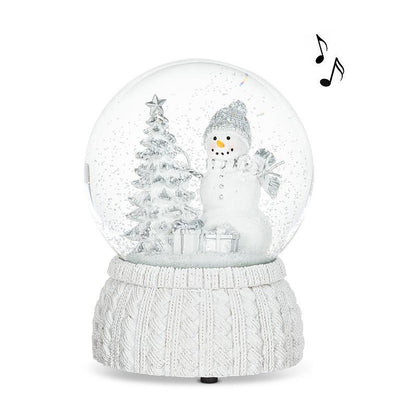 White Snowman & Tree Musical Snow Globe | Putti Christmas Celebrations