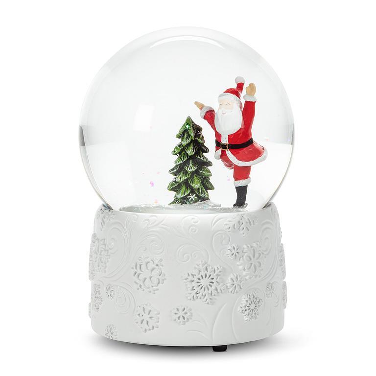 Medium Skating Santa Snow Globe with Music | Putti Christmas
