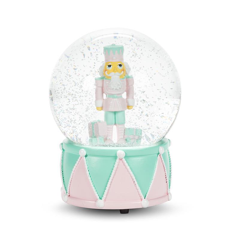 Pastel Medium Nutcracker Snowglobe with Music | Putti Christmas
