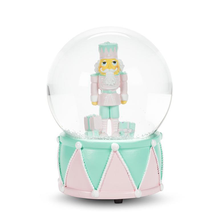 Pastel Medium Nutcracker Snowglobe with Music | Putti Christmas