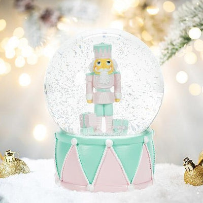 Pastel Medium Nutcracker Snowglobe with Music | Putti Christmas
