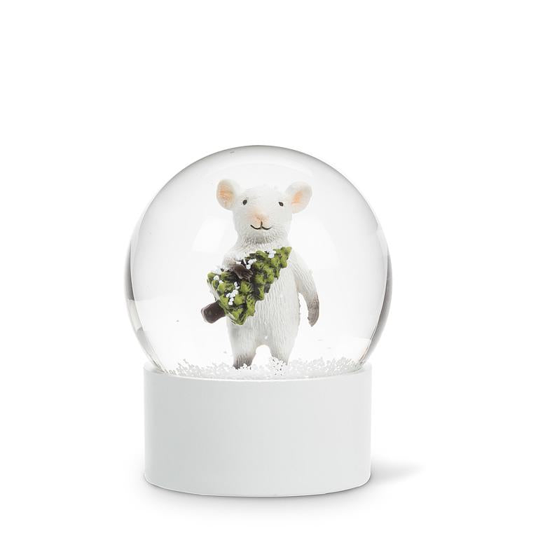 Mouse with Tree Snow Globe | Putti Christmas Decorations
