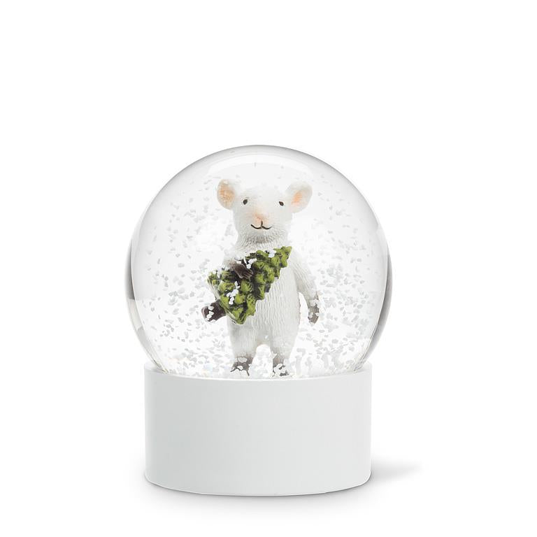 Mouse with Tree Snow Globe | Putti Christmas Decorations