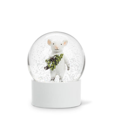 Mouse with Tree Snow Globe | Putti Christmas Decorations