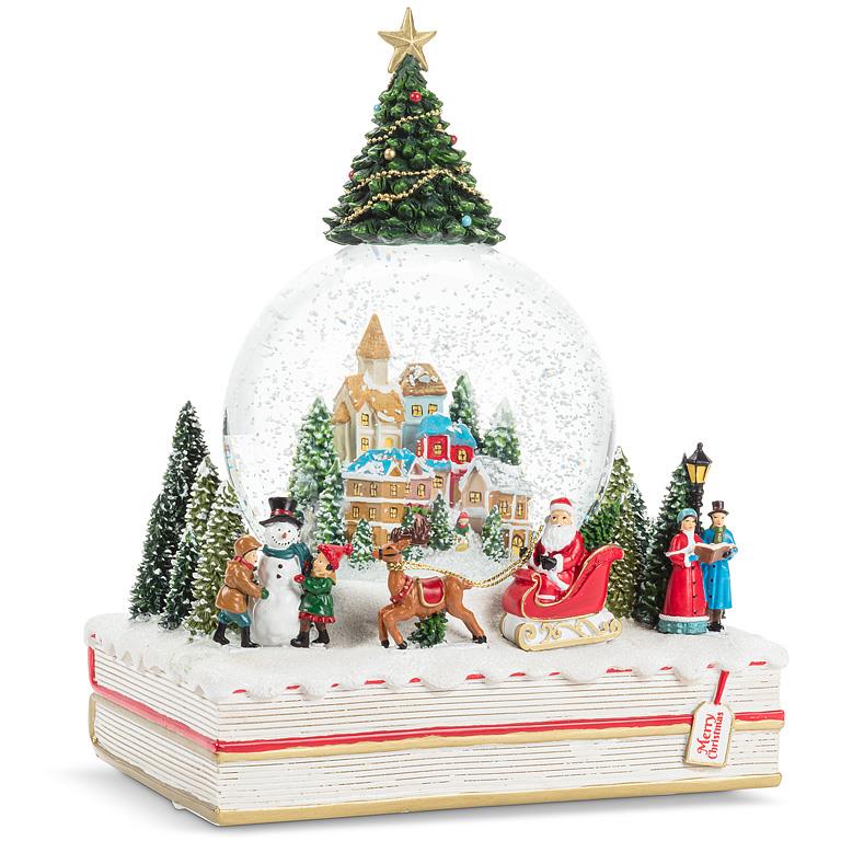 Large Village & Book Snow Globe