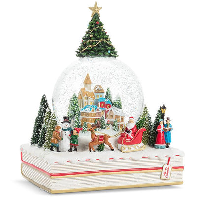 Large Village & Book Snow Globe