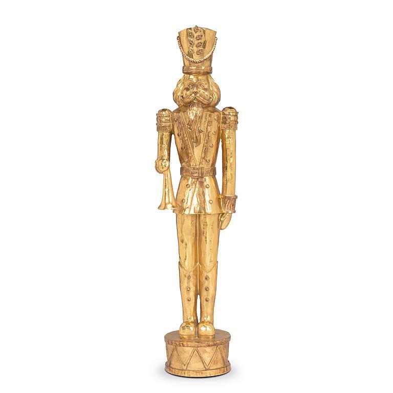 Tall Standing Gold Soldier with Horn