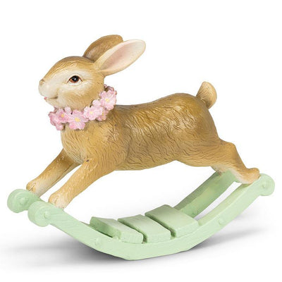 Rocking Bunny with Bow | Putti Fine Furnishings Canada