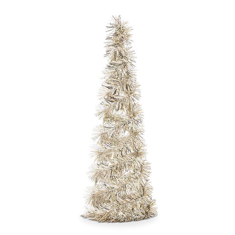 Vintage Champagne Tinsel Cone Tree