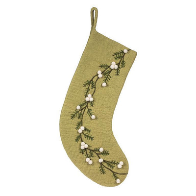 Green Mistletoe Stocking