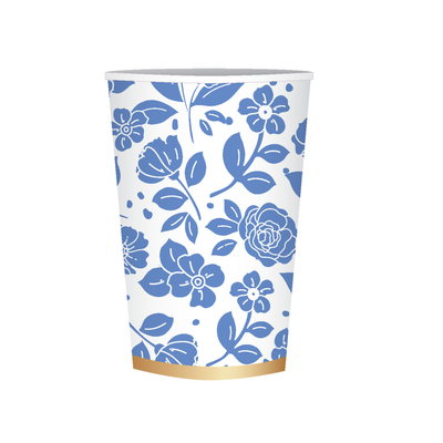 Bonjour Fête Belle Blue Floral Paper Cups