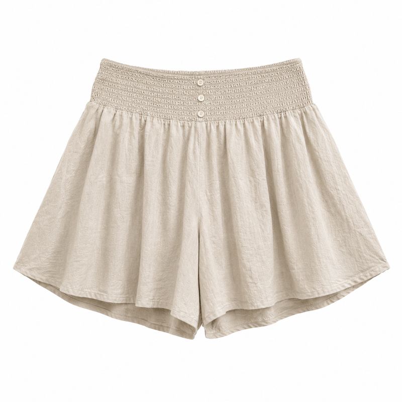 Linen Blend Culottes - Natural