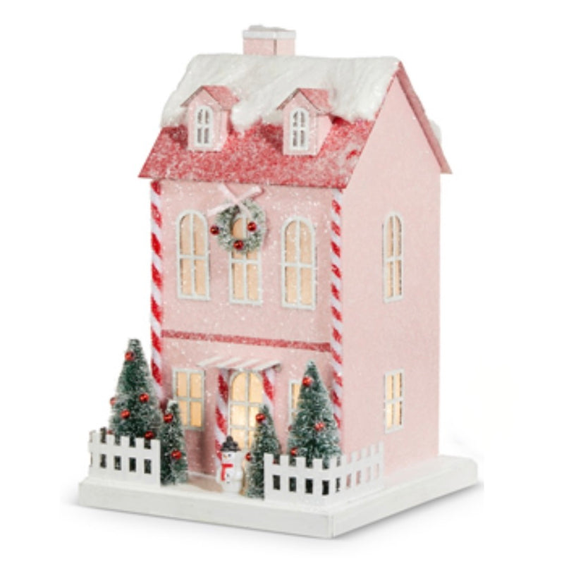 Pink House with LED | Putti Christmas Decorations 