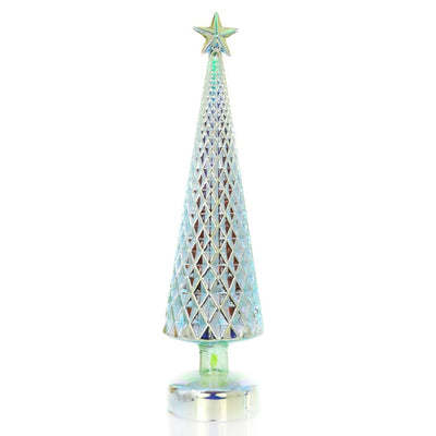 Large Iridescent Lit Glass Tree - Green | Putti Christmas Decorations