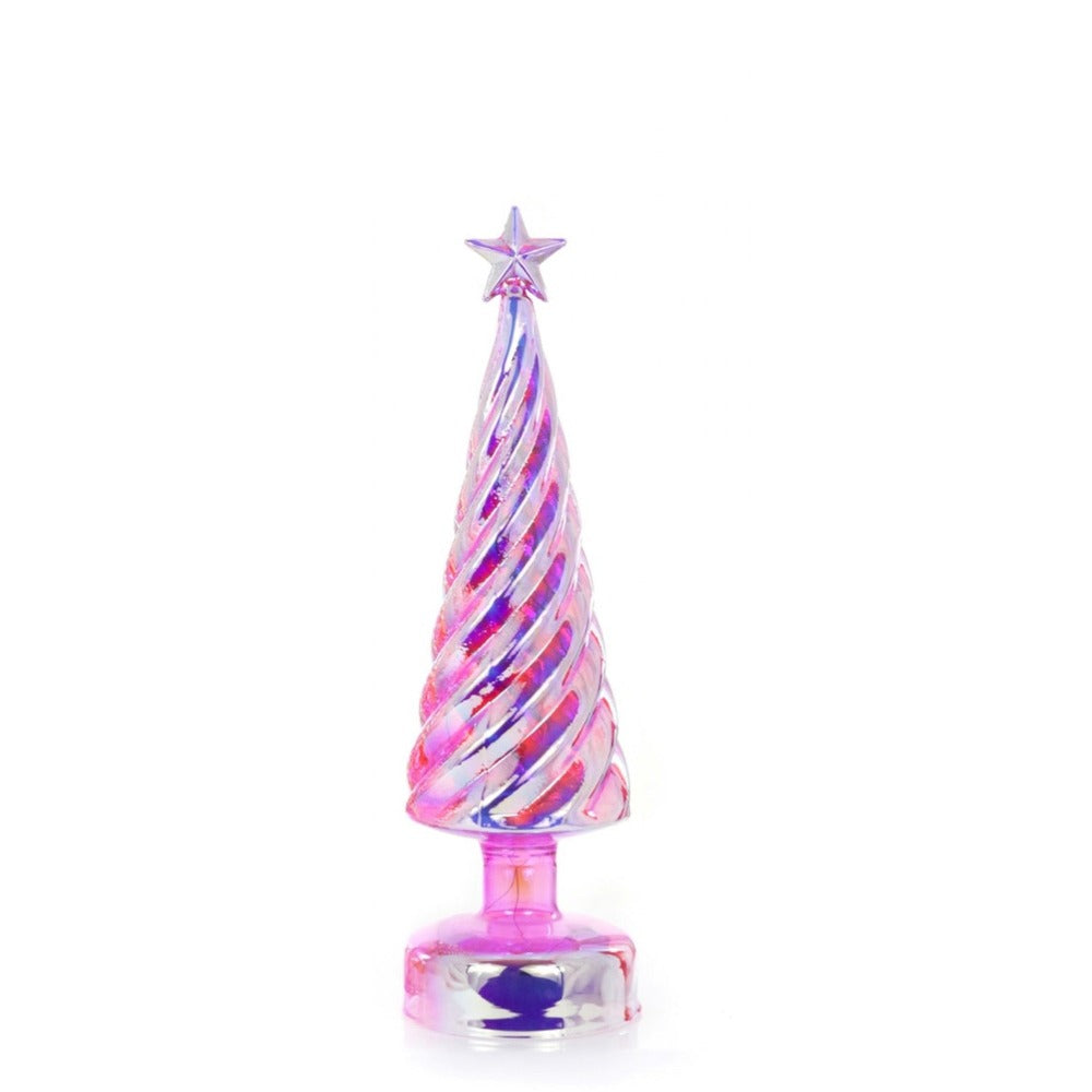 Medium Iridescent Lit Tree - Pink | Putti Christmas Decorations